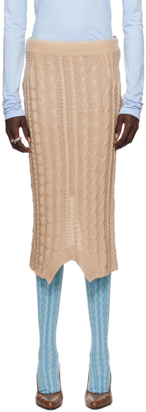 Julie Kegels SSENSE Exclusive Beige & Blue Samira Midi Skirt