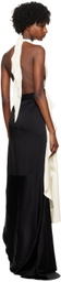 Victoria Beckham White & Black Draped Dress