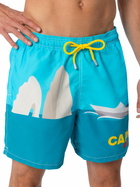 MC2 Saint Barth Man Mid-length Gustavia Swim-shorts With Capri Placed Print
