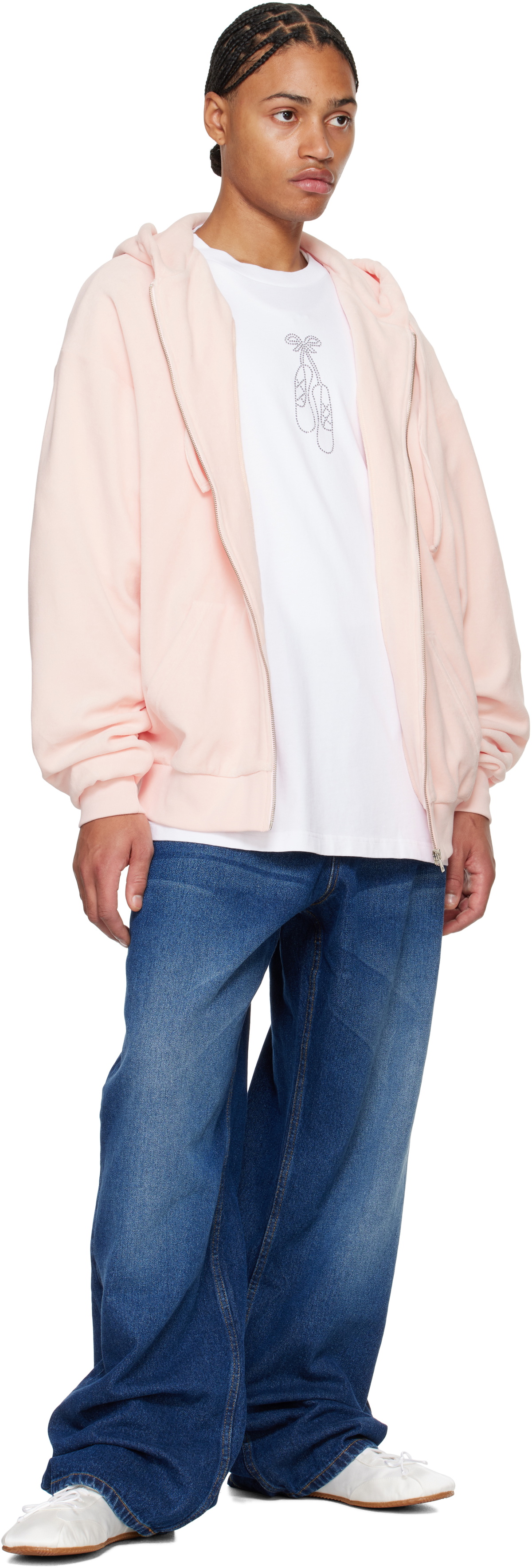 ABRA Pink Oversize Zipped Hoodie