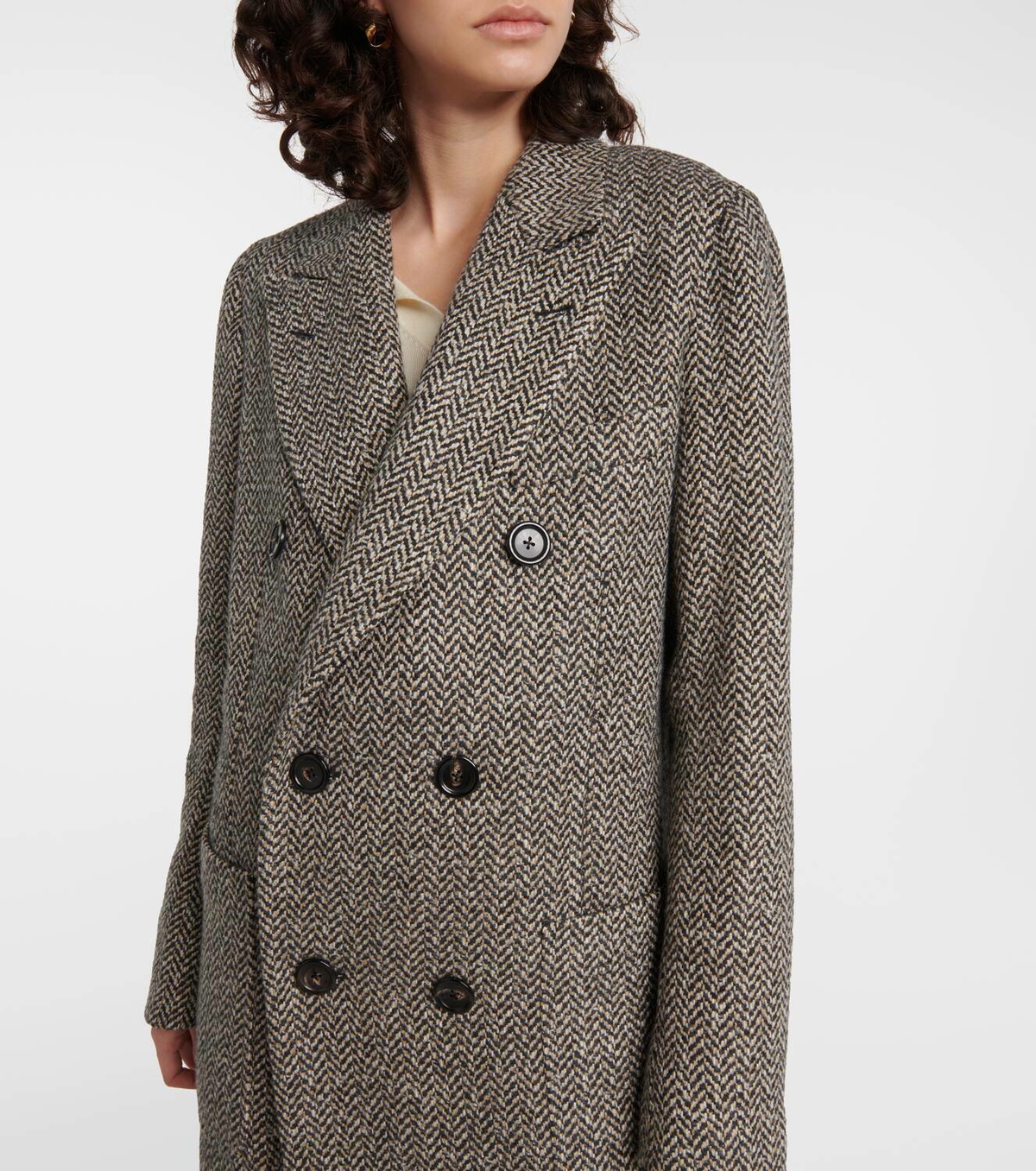 Loro Piana Herwin herringbone linen and cashmere coat Loro Piana