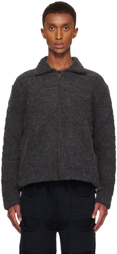 Photo: Isa Boulder SSENSE Exclusive Gray Towel Zip BT Jacket