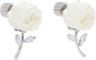 SHUSHU/TONG YVMIN Edition Paper Ball Rose Gemstone Leaf Stud Earrings