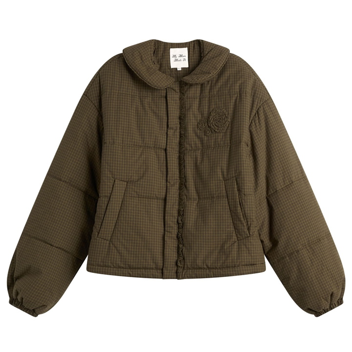 Photo: My Mum Made It Women's Rosette Puffer Jacket in Ivy Check