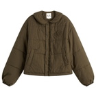 My Mum Made It Women's Rosette Puffer Jacket in Ivy Check