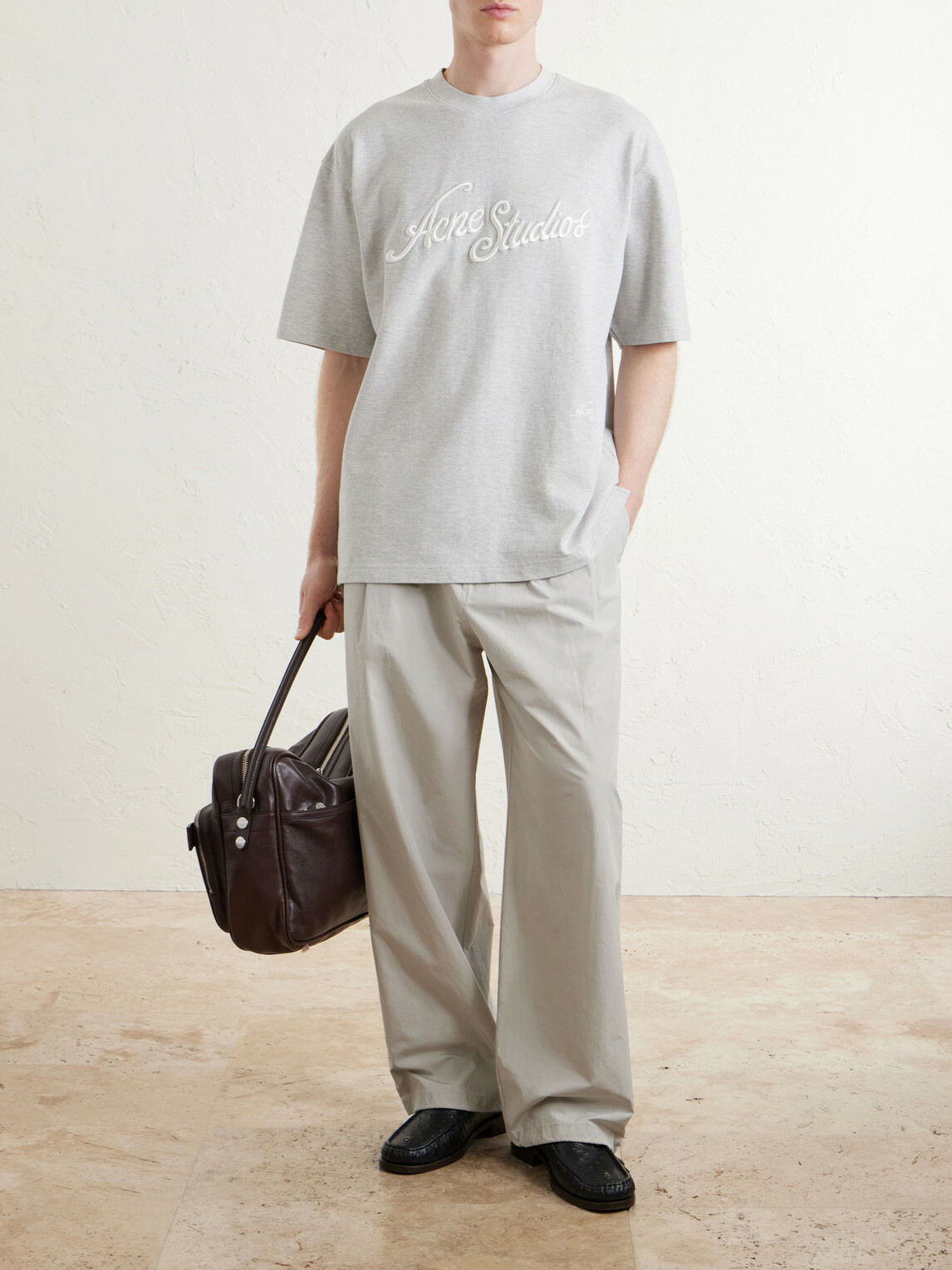 Acne Studios - Logo-Embroidered Cotton-Piqué T-Shirt - Gray