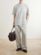 Acne Studios - Logo-Embroidered Cotton-Piqué T-Shirt - Gray