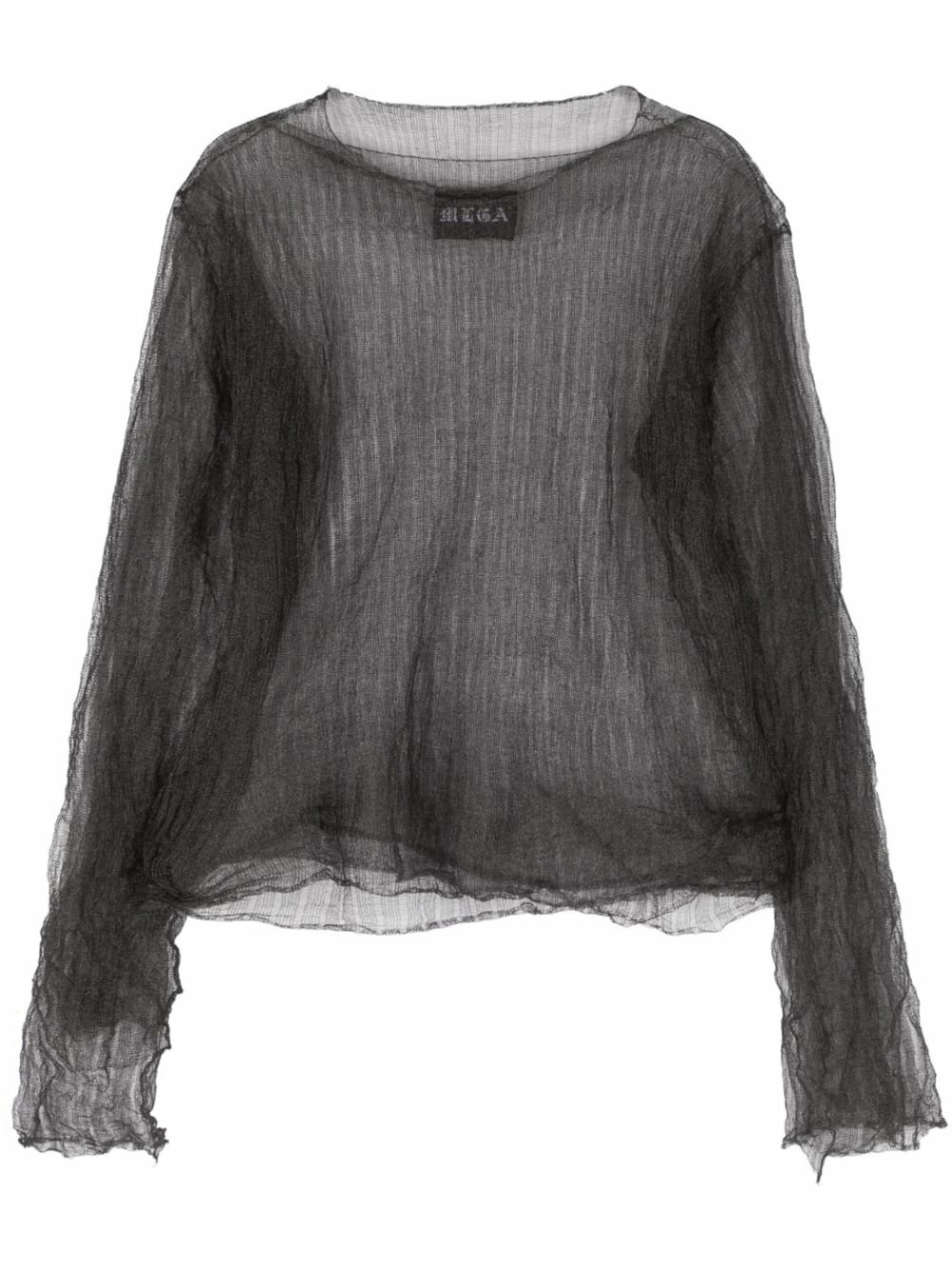 MLGA Black Open-Knit Sheer Sweater