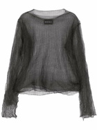 MLGA Black Open-Knit Sheer Sweater