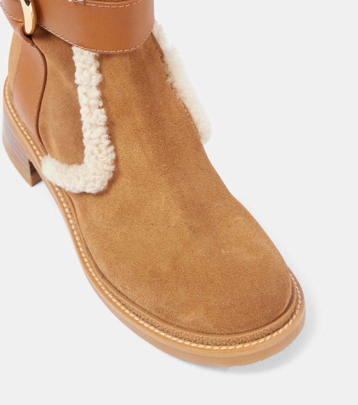 See By Chloé New Ring suede and shearling knee-high boots