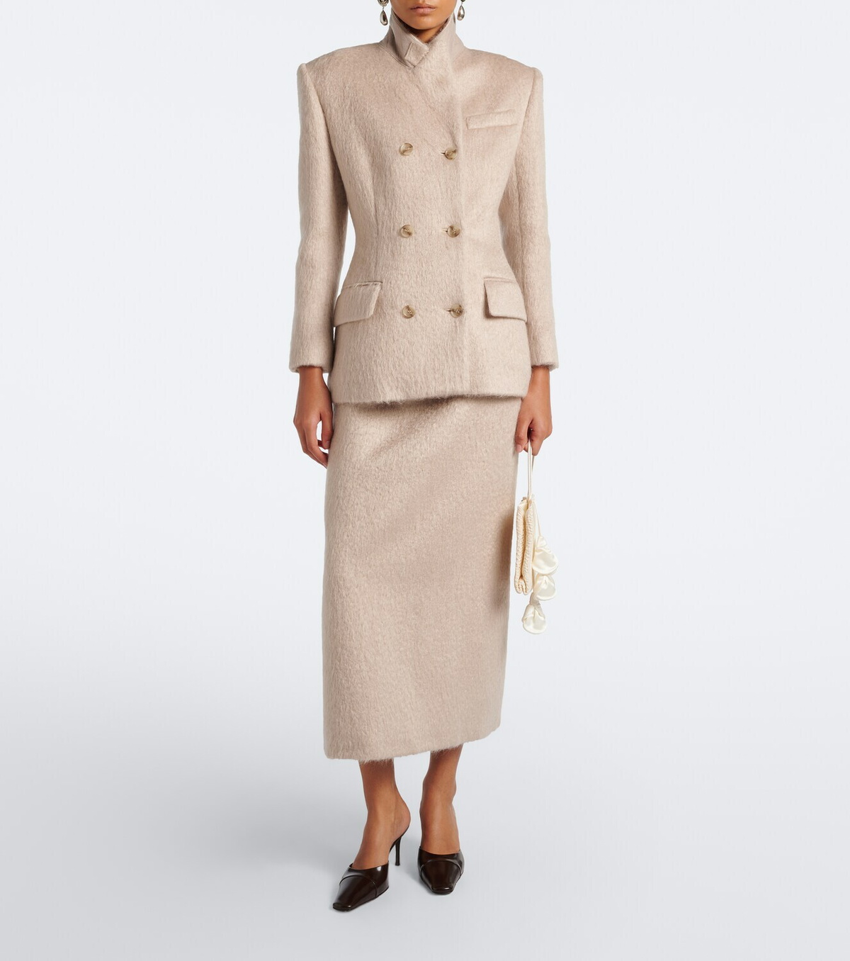 Magda Butrym Mohair and wool-blend midi skirt