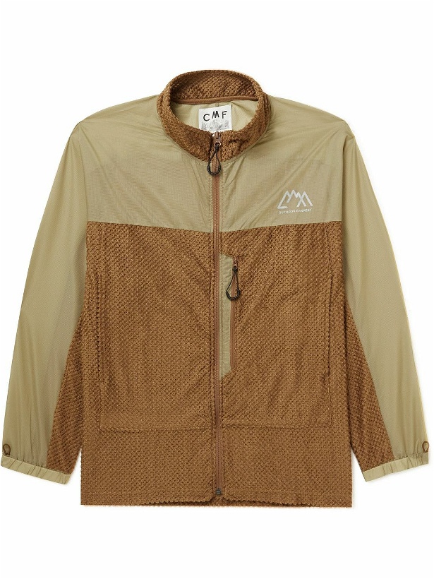 Photo: Comfy Outdoor Garment - Octa Logo-Print Ripstop, Fleece and Mesh Jacket - Brown