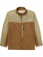 Comfy Outdoor Garment - Octa Logo-Print Ripstop, Fleece and Mesh Jacket - Brown