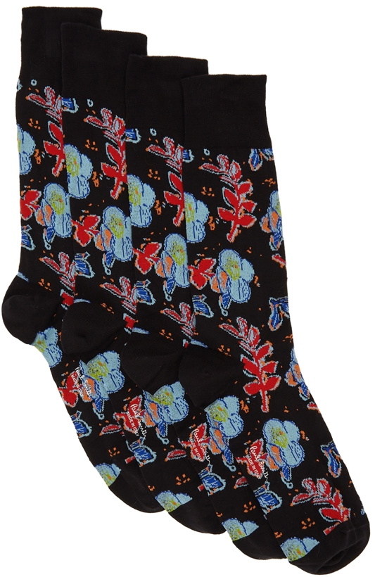 Photo: Paul Smith Four-Pack Black Graphic Socks