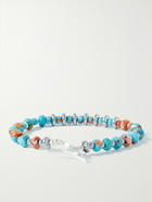 Mikia - Silver Multi-Stone Beaded Bracelet - Blue