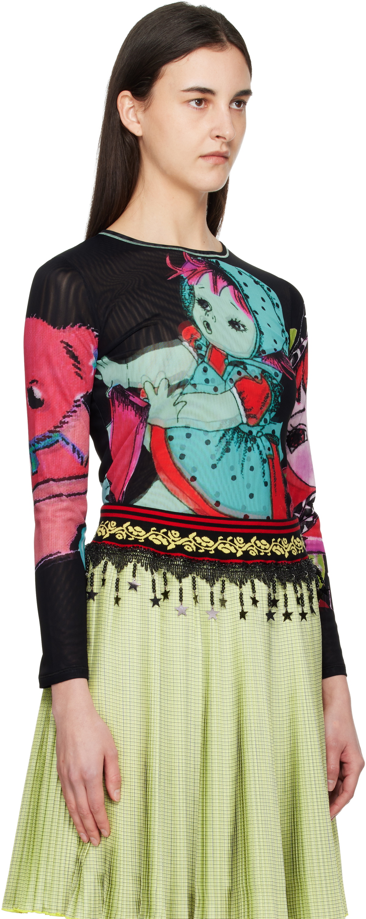 Chopova Lowena Multicolor Sweeties Fitted Mesh Top
