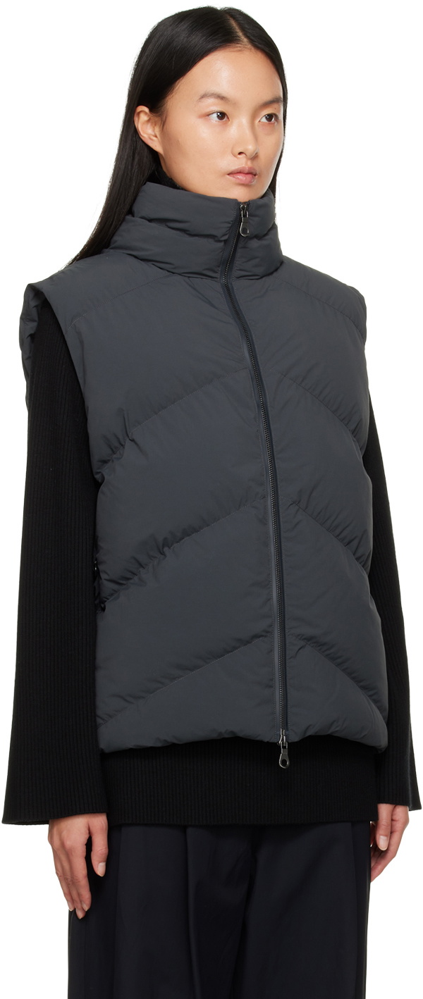 トップス STUDIO NICHOLSON PADDED VEST Studio Nicholson Men's Kao Padded Vest in Dark Navy Studio Nicholson