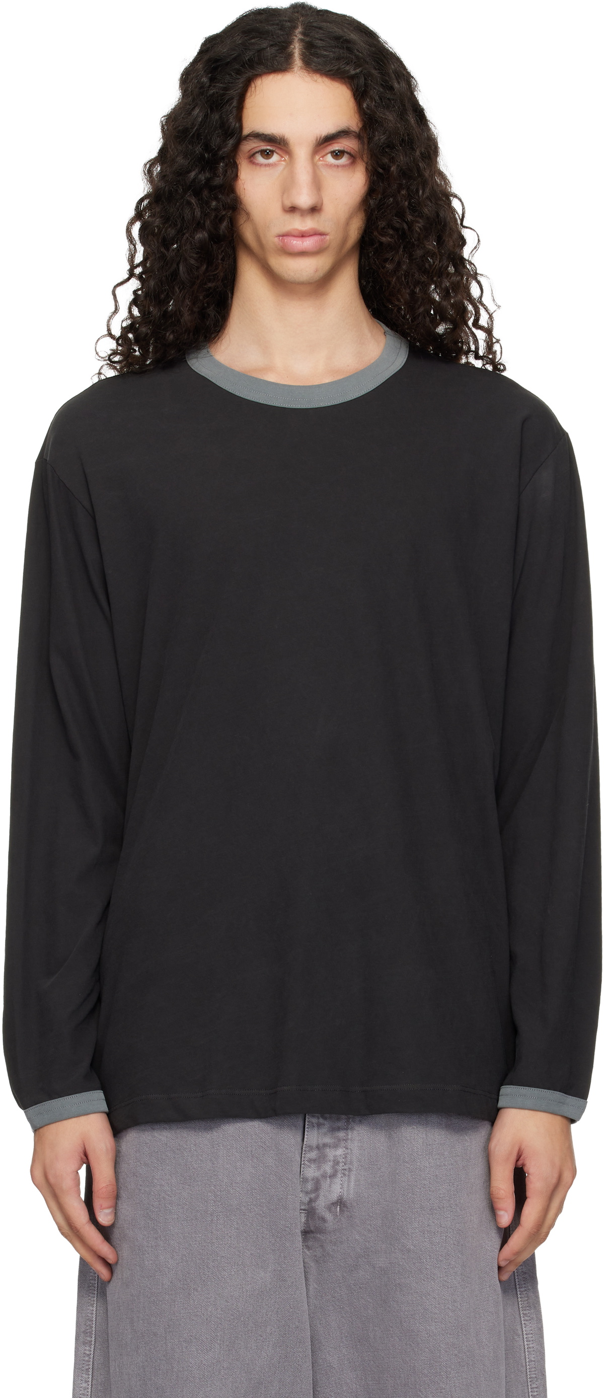 Lady White Co. Gray Two Tone L/S T-shirt