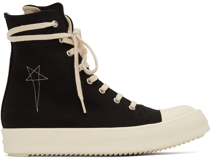 Photo: Rick Owens Drkshdw Black Embroidered High Sneakers
