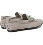 Tod's - City Gommino Suede Driving Shoes - Gray