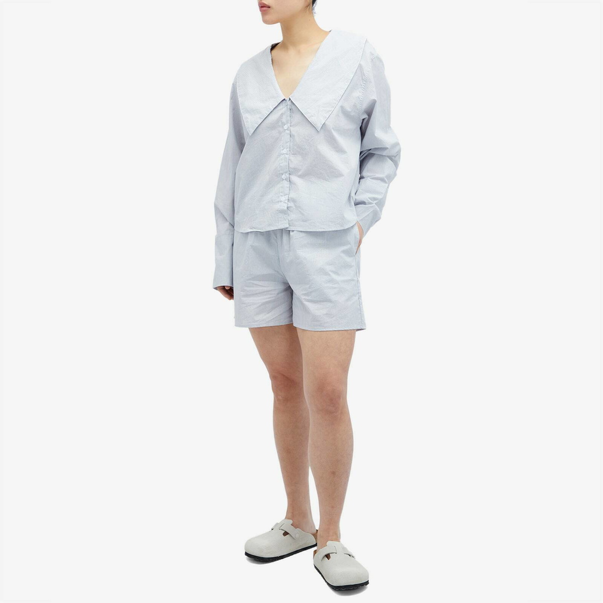 トップス deiji studios stripe shirts Deiji Studios Women's OS Collared Stripe Shirt in Dream
