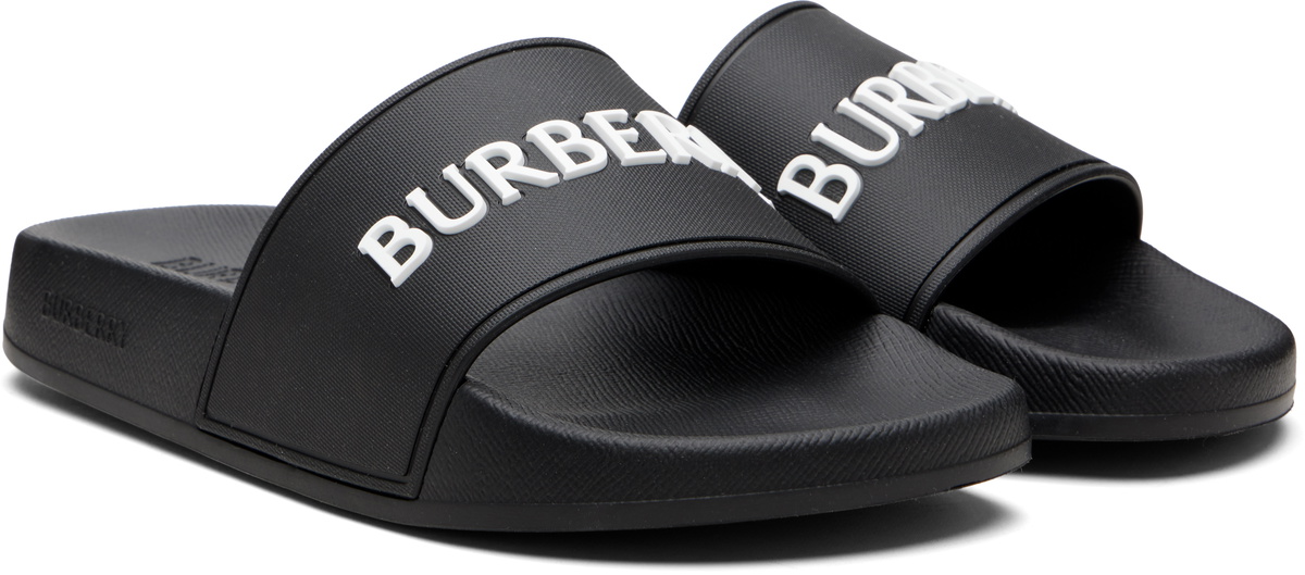 Burberry Black Logo Slides