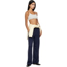 Sporty & Rich Navy Signature Logo Retro Track Pants