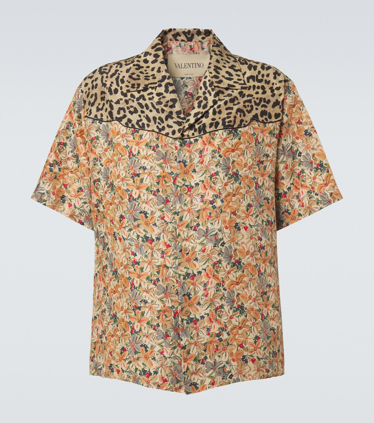 Valentino Printed silk bowling shirt