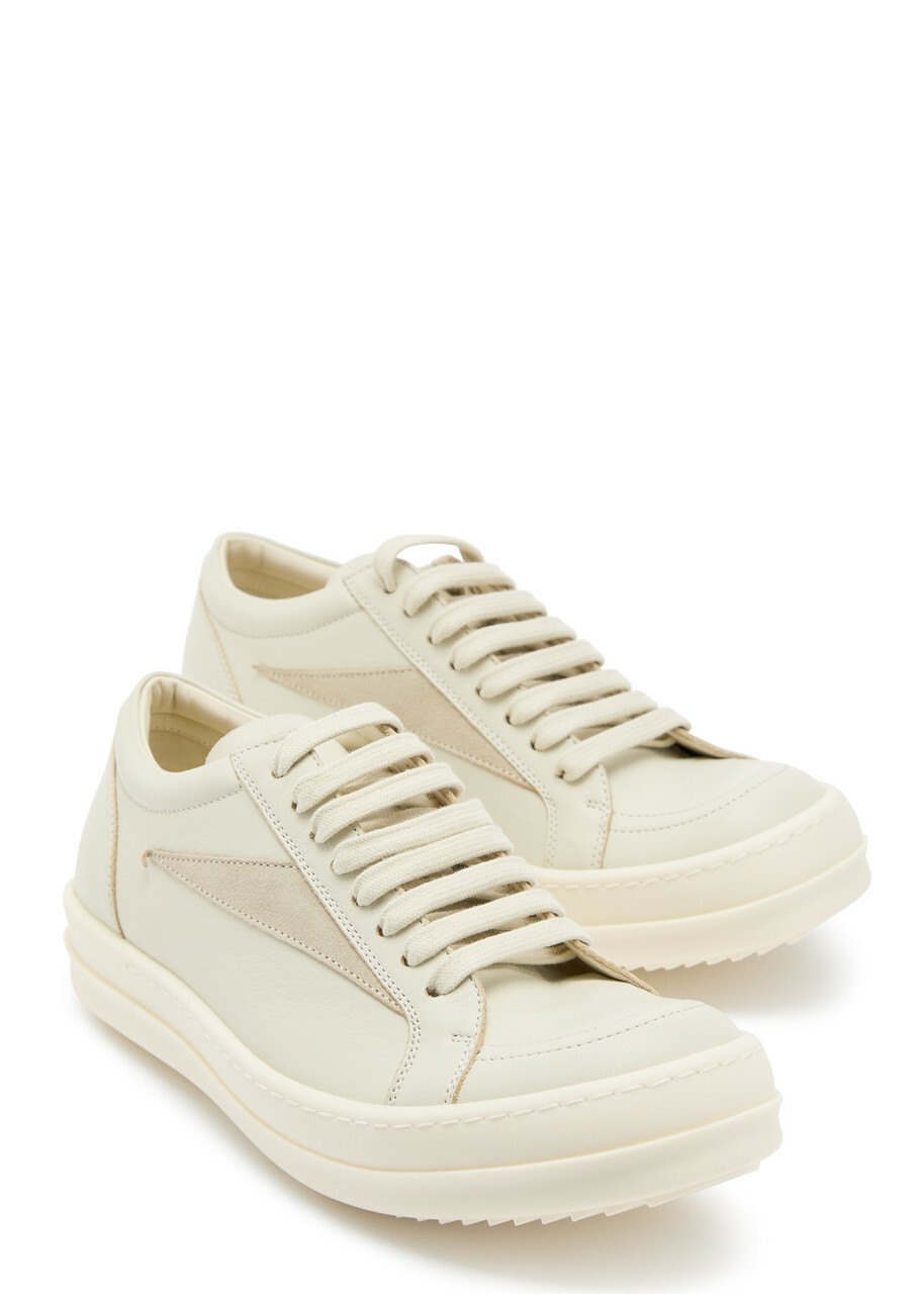 Rick Owens Vintage Panelled Leather Sneakers White