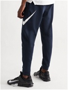 Nike Training - Tapered Logo-Print Dri-FIT Sweatpants - Blue