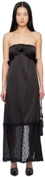 Kika Vargas Black Reed Maxi Dress