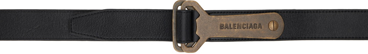Photo: Balenciaga Black Bottle Opener D Ring Belt