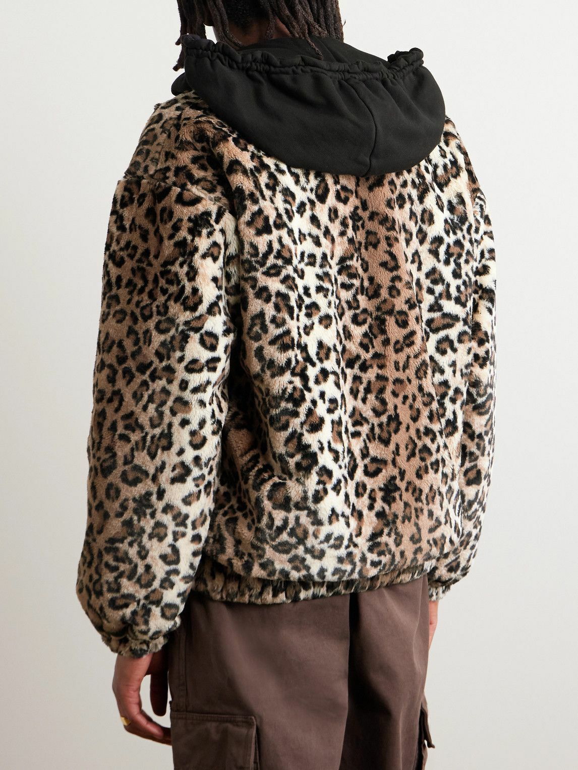 Wacko maria leopard fur jacket50cm