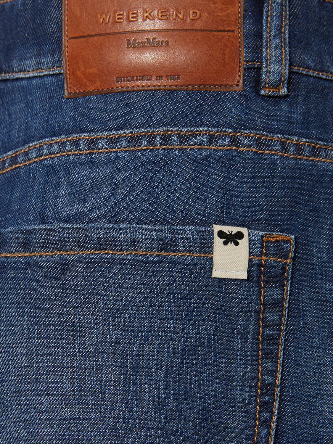 WEEKEND MAX MARA コットン リネン デニム VOLPINO Linen and cotton denim jeans, navy | Weekend Max Mara