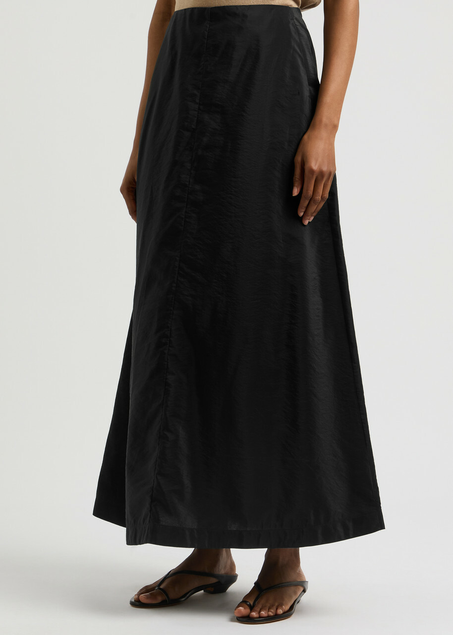 BY Malene Birger Isoldas Satin Maxi Skirt Black