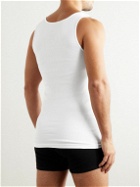 WTAPS - Three-Pack Logo-Print Ribbed Cotton-Jersey Tank Tops - White