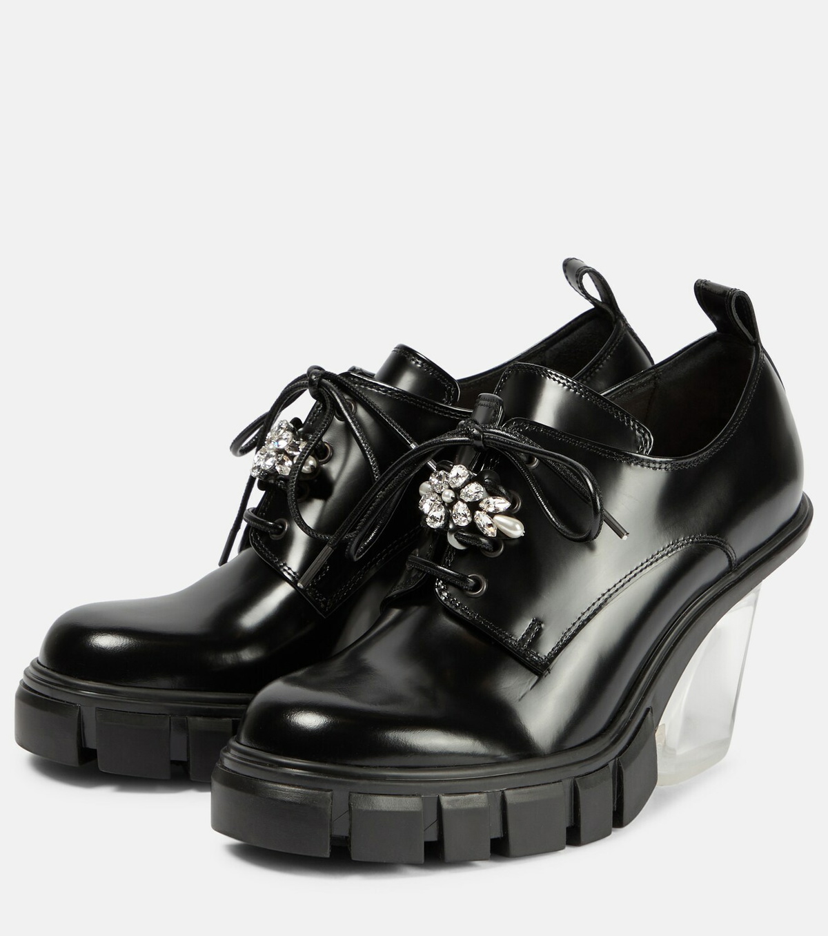 Simone Rocha Embellished leather Derby pumps Simone Rocha Simone Rocha Embellished leather Derby pumps Simone Rocha