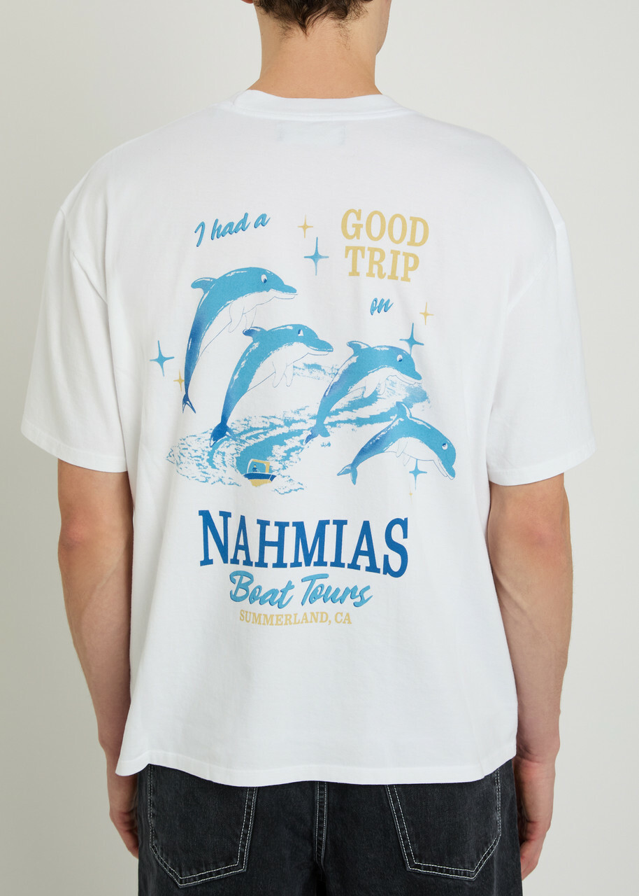 Nahmias Boat Tours Printed Cotton T-shirt White
