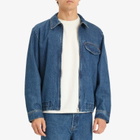 A.P.C. Men's Fabrizio Zipped Denim Jacket in Washed Indigo
