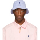 Polo Ralph Lauren Blue and White Striped Seersucker Bucket Hat