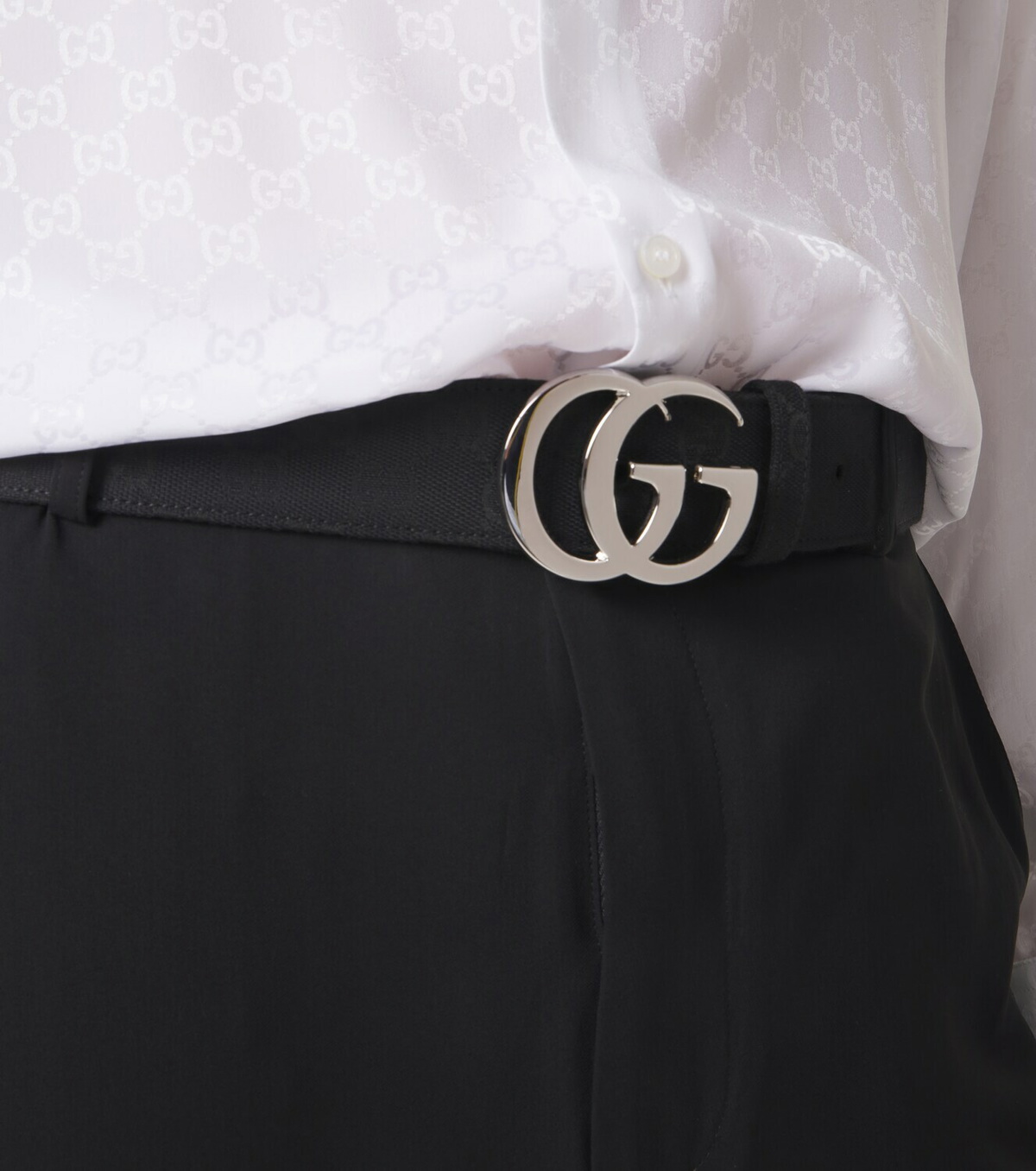 Gucci Flat Marmont GG Canvas belt