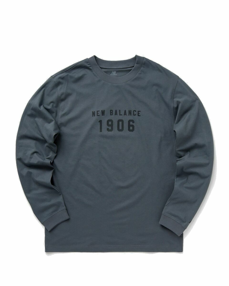 Photo: New Balance Sport Essentials Graphic Long Sleeve T Shirt Blue/Grey - Mens - Longsleeves