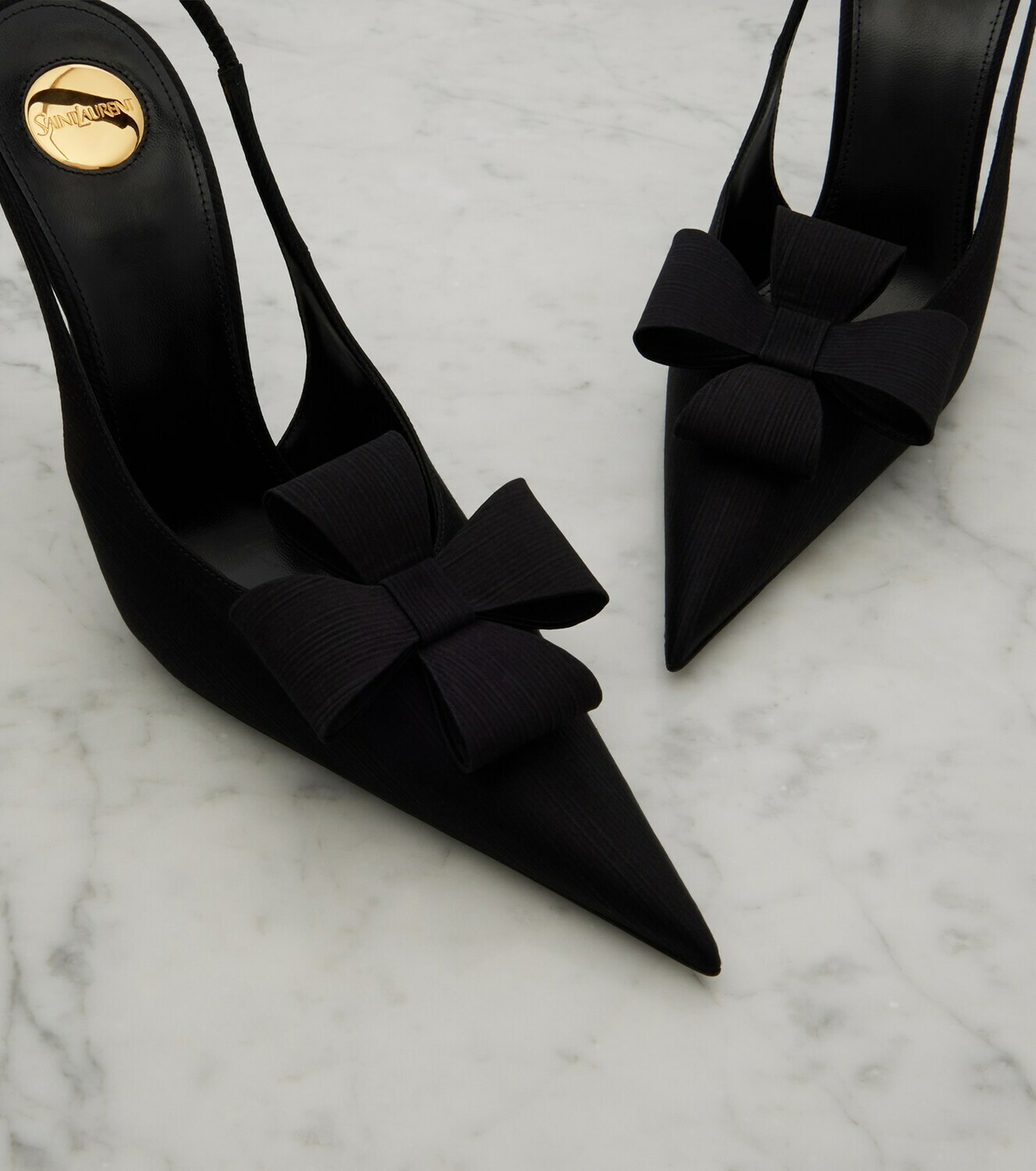 Saint Laurent Tea bow-detail slingback pumps