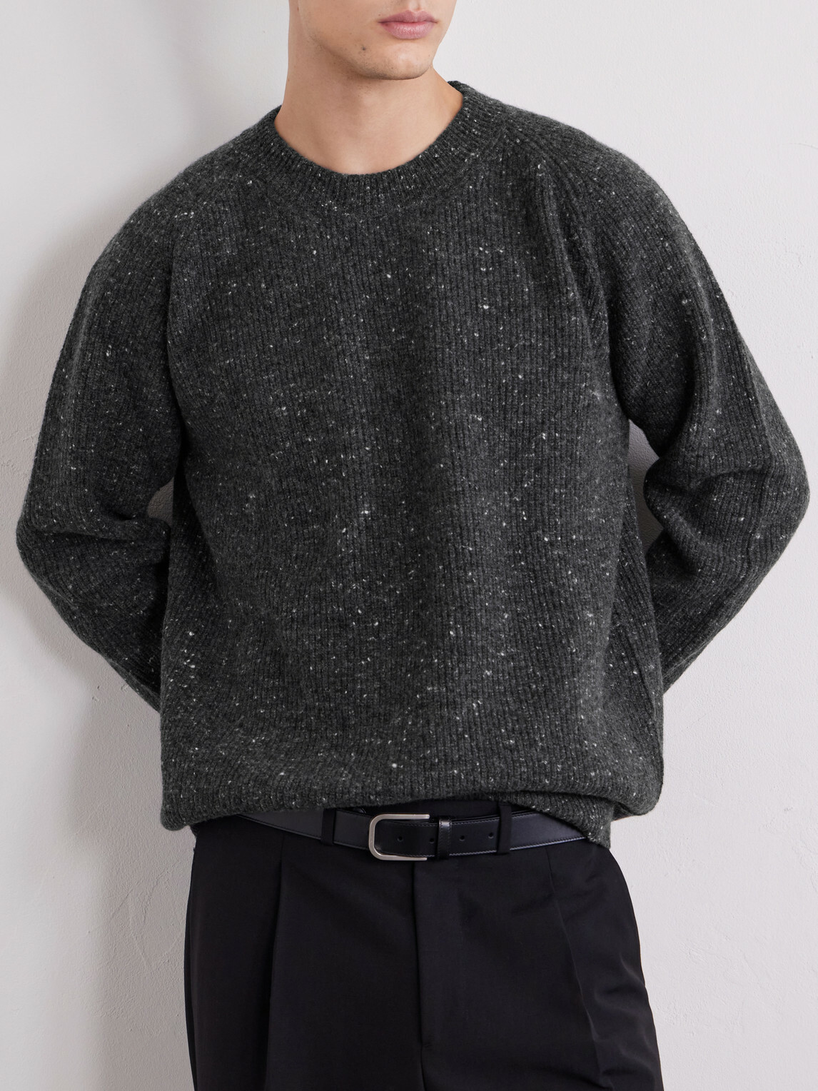Eleventy - Ribbed Wool-Blend Sweater - Gray