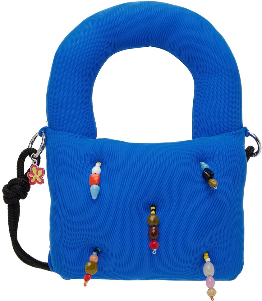 Photo: Marshall Columbia SSENSE Exclusive Blue Mini Plush Shoulder Bag