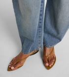 Alaïa Invisible patent leather wedge thong sandals