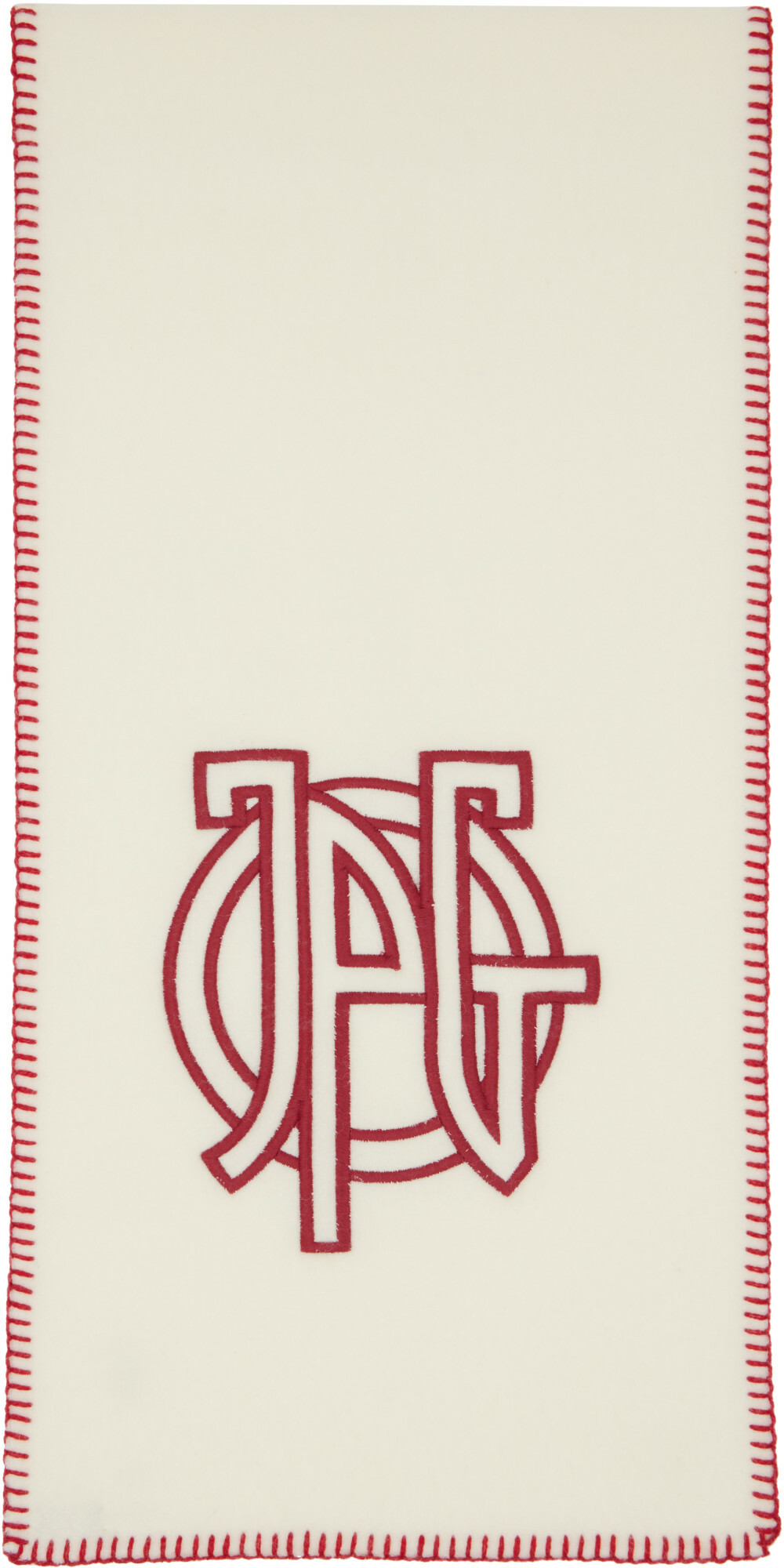 Jean Paul Gaultier Off-White Wool Stitch Scarf
