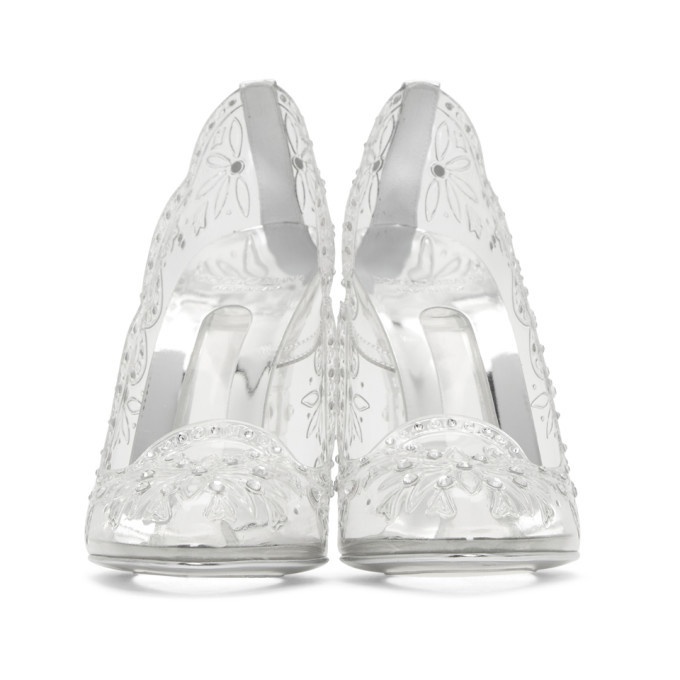 Dolce and Gabbana Silver Crystal Cinderella Pumps Dolce & Gabbana
