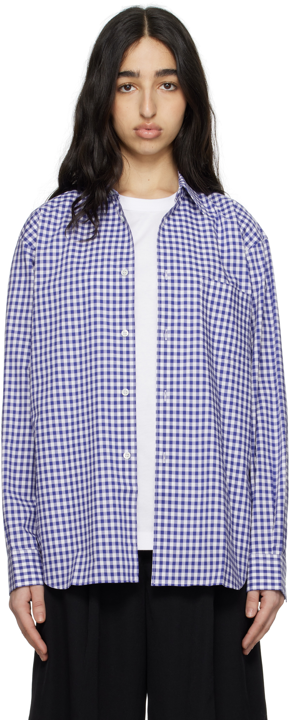 Comme des Garçons Shirt Blue & White Gingham Shirt
