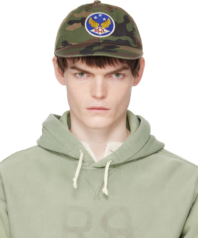Photo: RRL Khaki Winged-Logo Camo Ball Cap